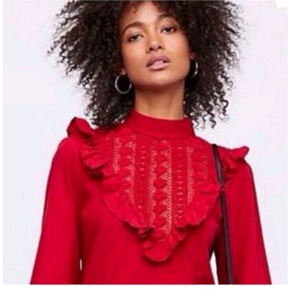 FREE PEOPLE Lorna 100% Cotton Back Neck Bow Ruffle Crochet Mini Dress Size XS - Picture 4 of 5